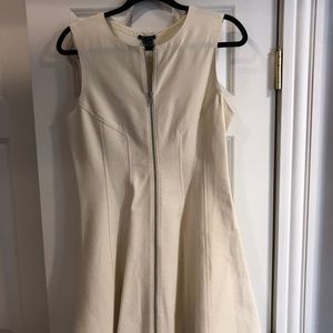 Theory White Zipper Dress